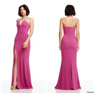 NWT Dress the Population Fernanda Hibiscus Pink Gown Nordstrom $248 size Medium